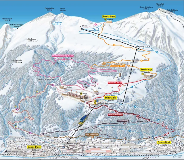 Skigebiet SlowMountain Schatzalp-Strela