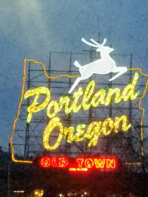 Portland Oregon White Stag Sign