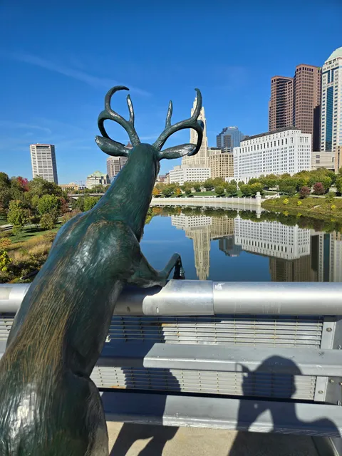 Scioto Lounge Bronze Deer Sculpture