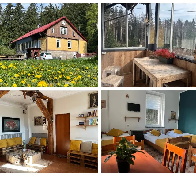 Karlow cottage in the woods.