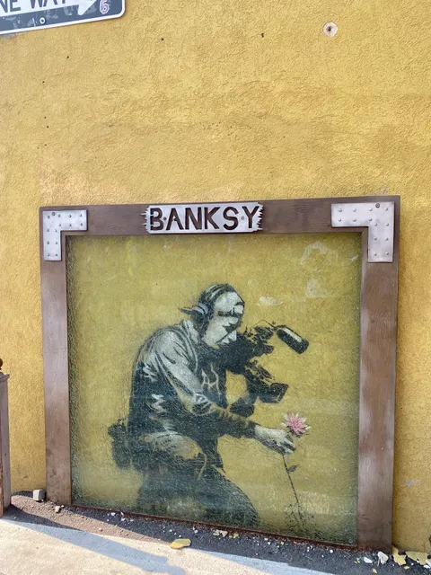 Banksy Graffiti Camera Man And Flower