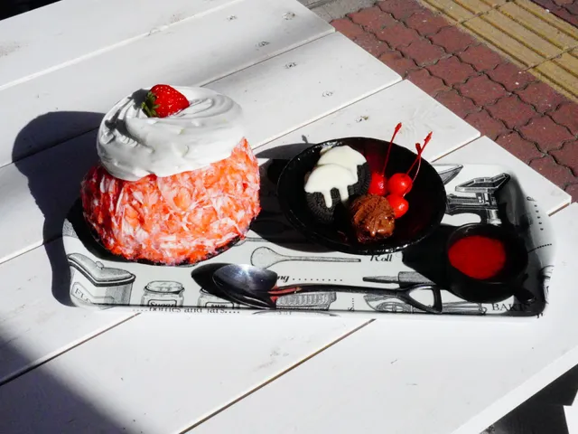 虹のワッフルと魔法の氷