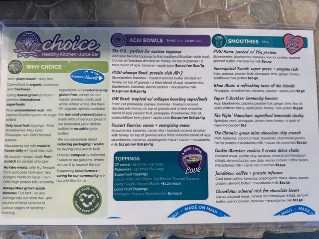 Choice Healthy Kitchen and Juice Bar Wailea