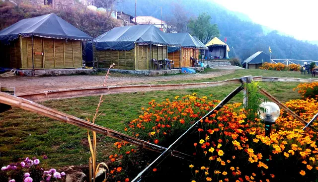 Camp in Dhanaulti near Mussoorie with Himalaya Views