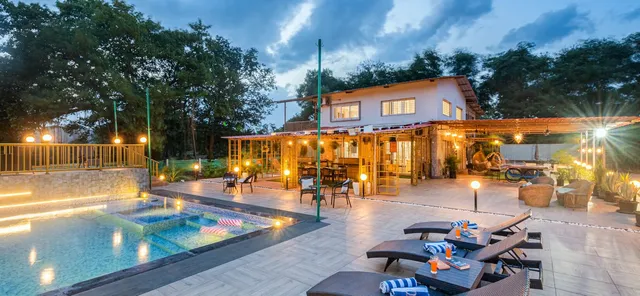 Vyom Farms - Farmhouse with Swimming Pool in Karjat | Private Villa Karjat, Luxury Villa Karjat | 3 BHK Pool Villa in Karjat