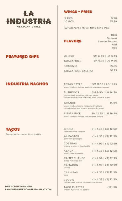 La industria Mexican grill