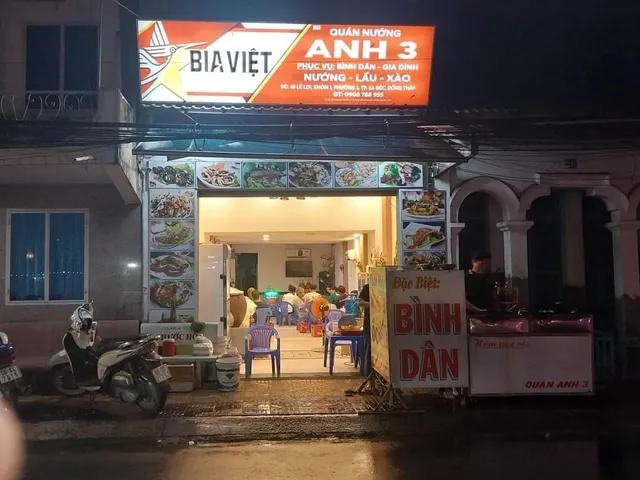 Quán nướng anh 3- địa điểm ăn uống bình dân ở Sa Đéc