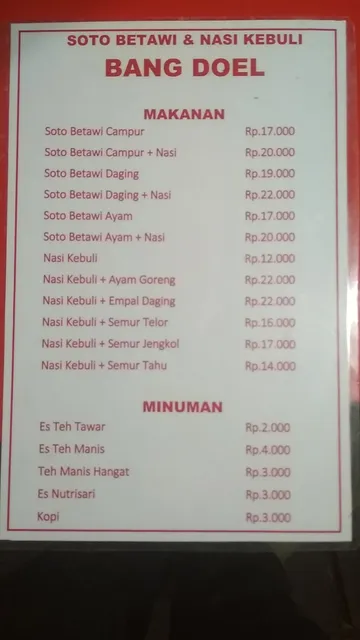 Soto Betawi Dan Nasi Kebuli Bang Doel