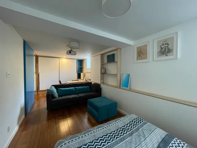 studio en sous-sol avec jardin