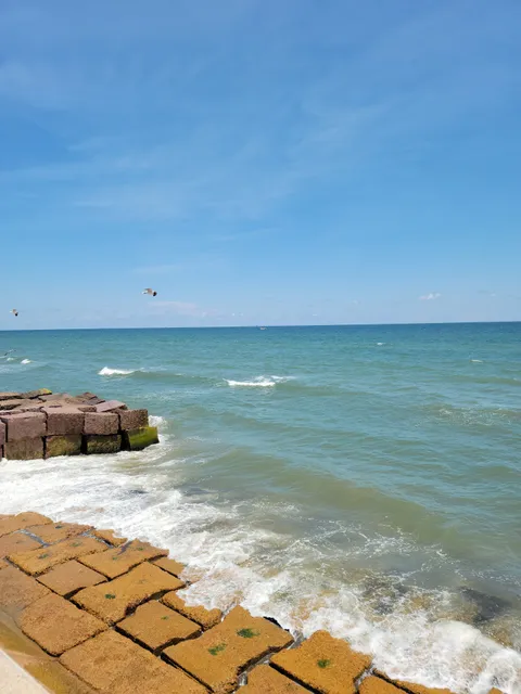 Galveston Seawall at Diamond Beach - City of Galveston Beach Access Point #4