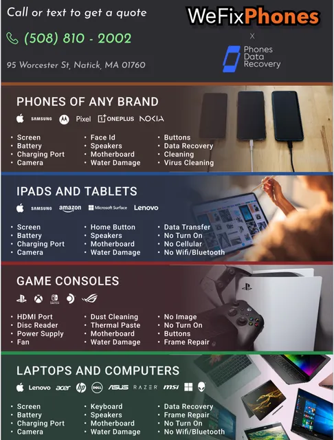 WeFixPhones & ConsolExperts (MacBook-Xbox-PlayStation-PC)