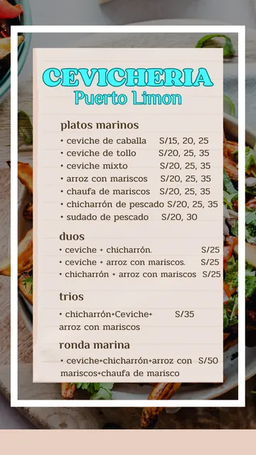 PUERTO LIMÓN 🍋 CEVICHERIA PERUANA