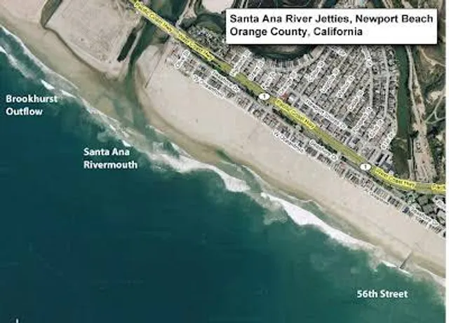 Santa Ana River County Beach River Jetties