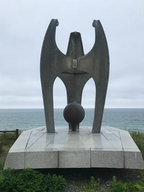 Cargo-passenger sunken ship "Indigirka" of the former Soviet Union.The victim cenotaph.