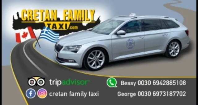 Cretan Family Taxi Heraklion 8 seater taxi van transfers - trips .