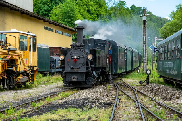 Grünburg station of the Steyrtal Museum Railway