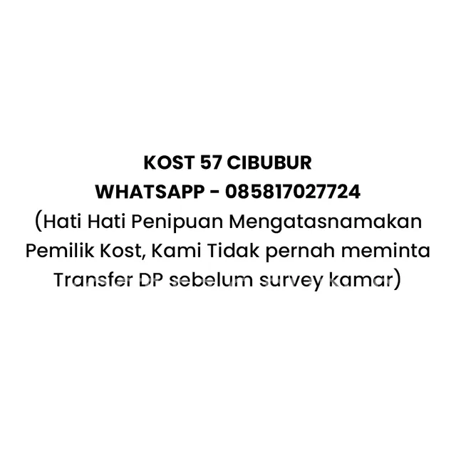 Kost 57 Cibubur