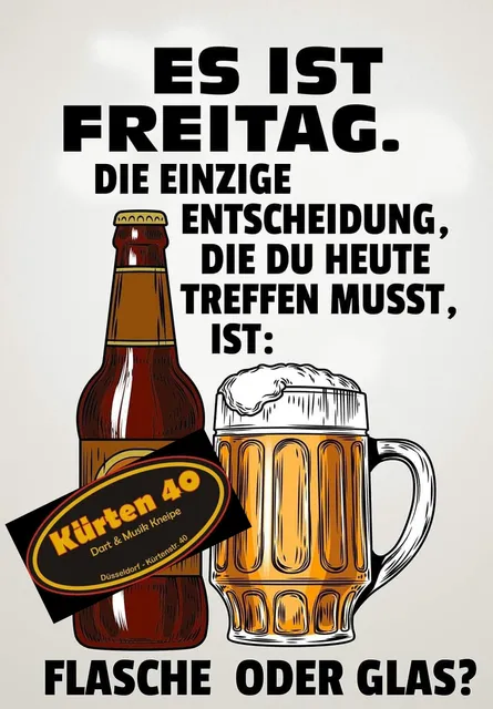 Kürten 40. Die Dart und Musikkneipe im Düsseldorfer Norden...