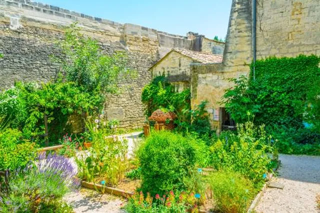 Uzès medieval garden and towers