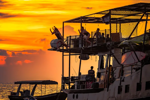 THE SHIP —SALTWATER COWBOYS Floating Restaurant & Bar, Event Venue, Surf Camp, Jet Ski Rental