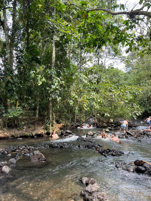 Natural access point to hot springs