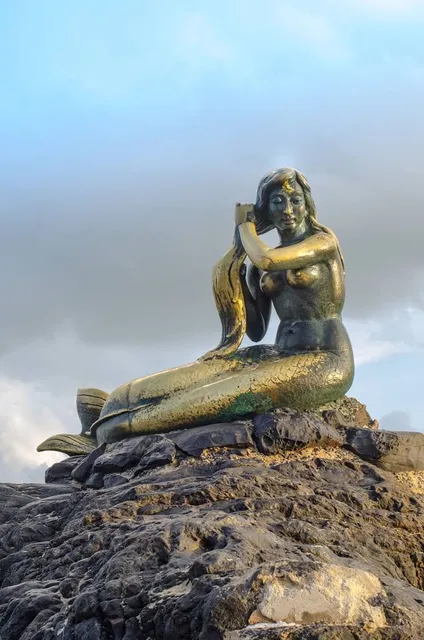 Golden Mermaid Statue