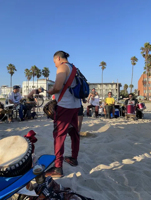 The Drum Circle On Venice Beach