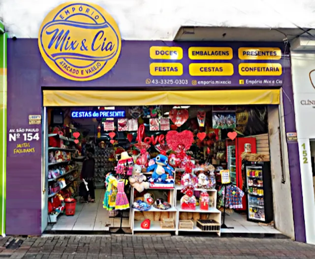 Empório MIX & CIA - Cestas, Flores, Pelúcias, Doces, Festas, Fantasias, Confeitaria, Embalagens