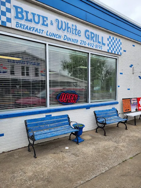 Blue and White Grill