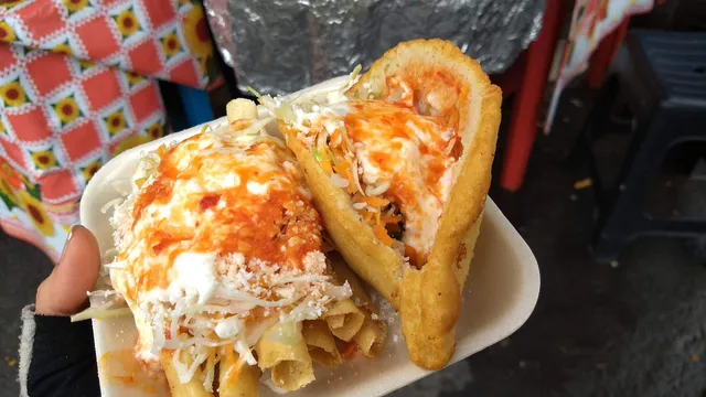 Quesadillas y tacos dorados