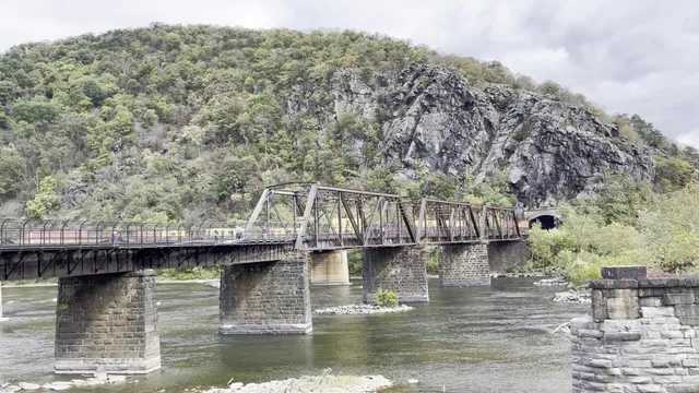 Footbridge to C&O Canal and Maryland Heights