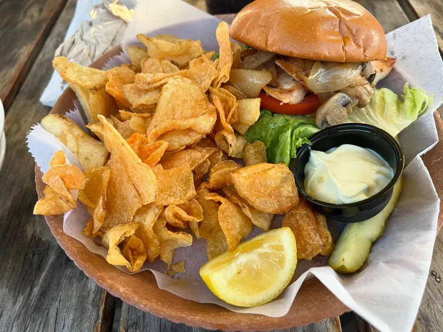 The pier at Down the Hatch Seafood Co.