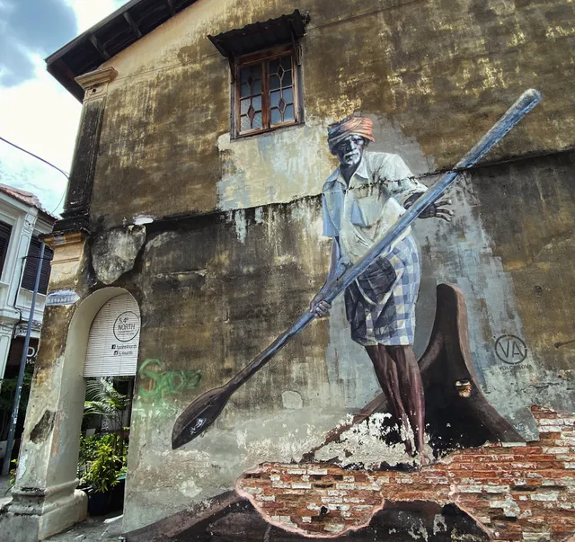 The Indian Boatman street art