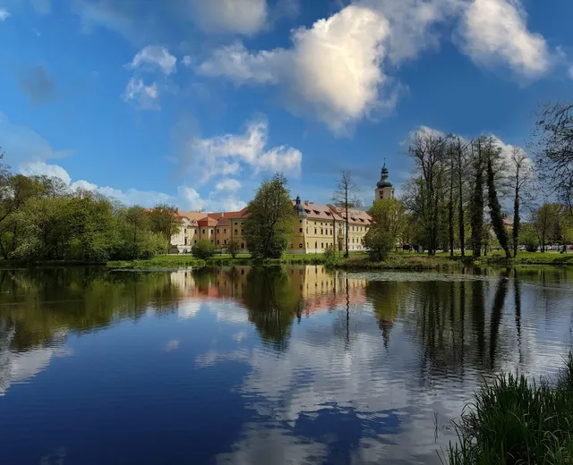 The team Cistercian monastery and palace complex in Rudy