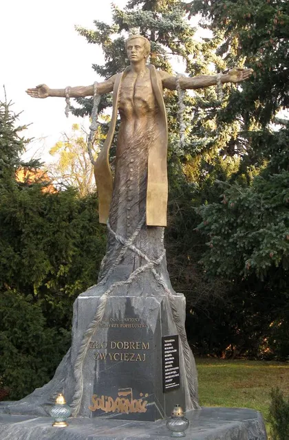 Blessed priest Jerzy Popiełuszko's statue