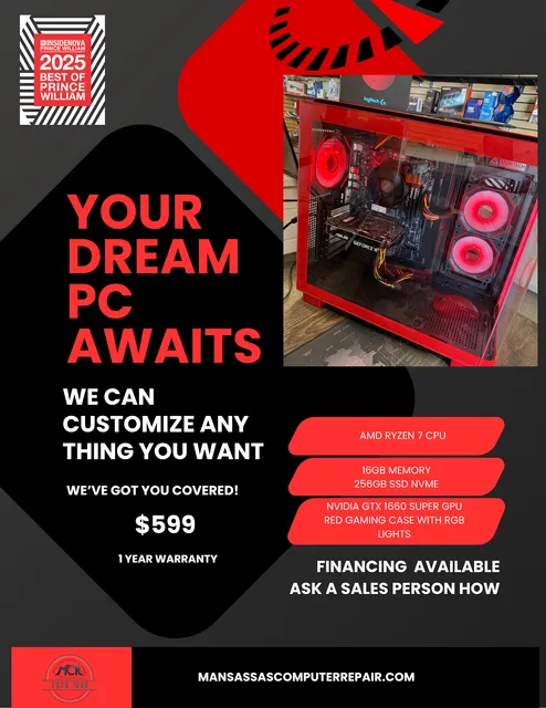 Manassas Computer and Cell Phone Repair, Serving Manassas and You for over 30 Years! Voted Best of Prince William County!