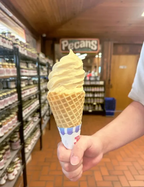 Peach Farm at a Gas Station