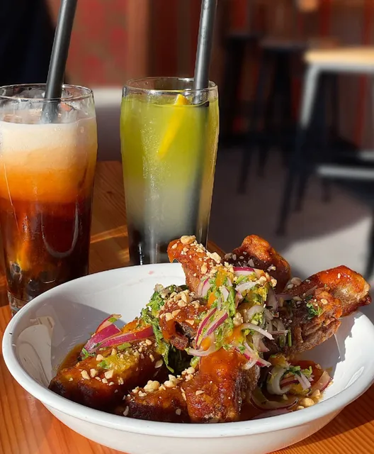 I actually drank a pearl milk tea cocktail at the noodle shop