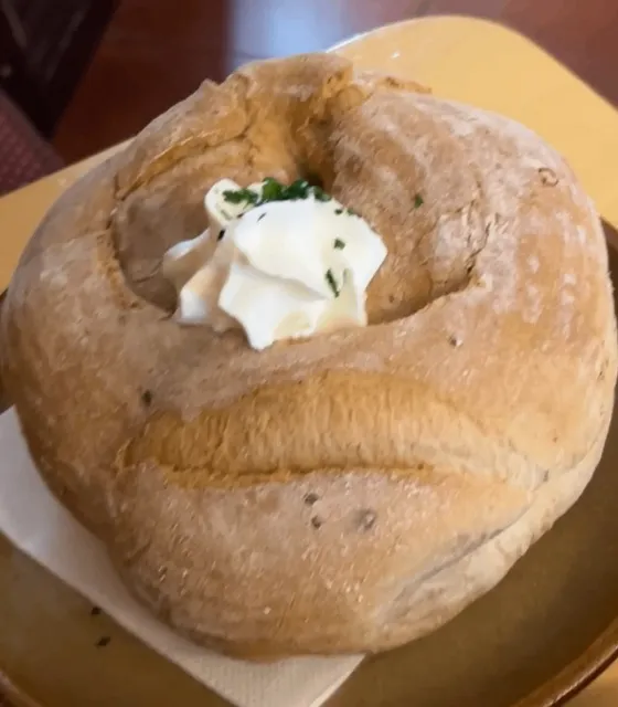 Super - rich garlic bread soup!