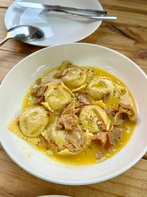 Following the internet’s recommendation to try the pizza  