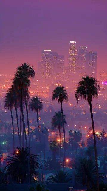 LA's Purple Dusk 🌴: A Sci-Fi Romance in the Sky 💜