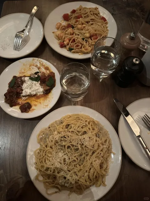 Pasta that’s over £20 per person with no service fee is the best!