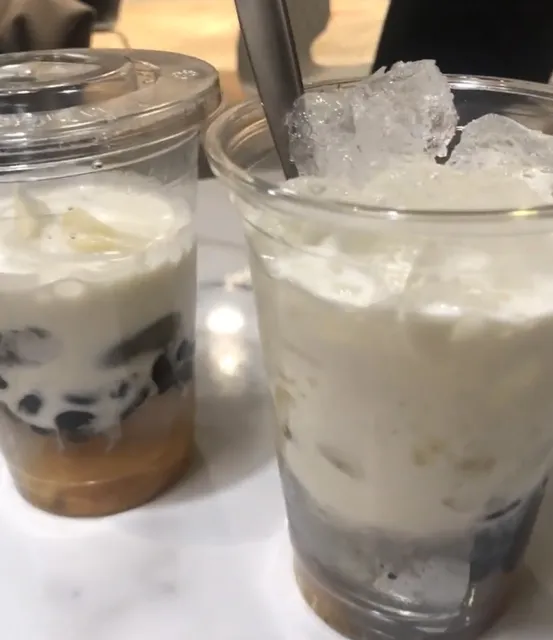 Happiness is given by a Thai dessert with fresh durian flesh