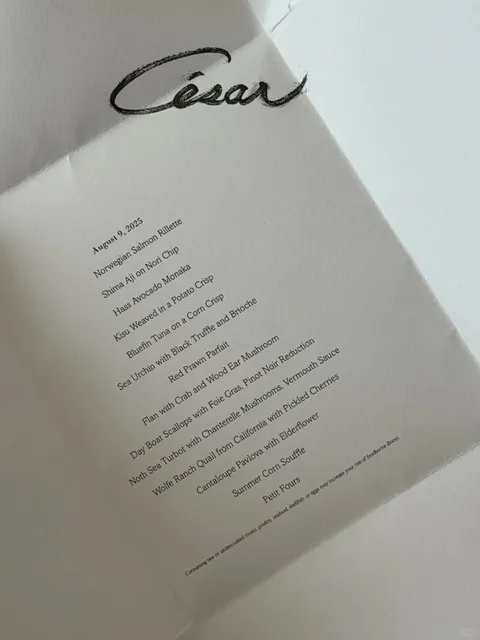 New York Revisit: Two-Michelin-Star César 🌟