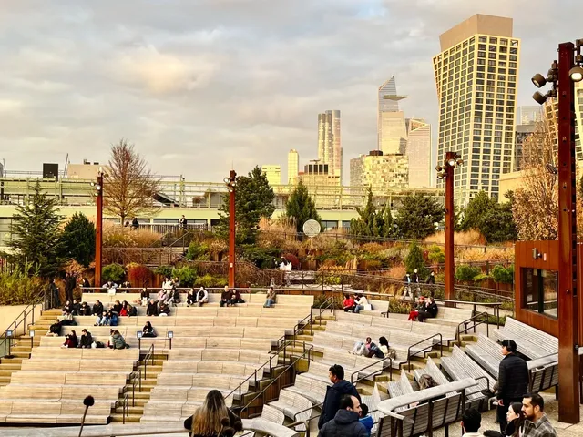 We quietly watched the sunset on a small island in the Hudson River(1)