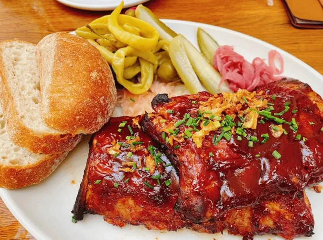 The grilled pork ribs in Bratislava are really delicious!