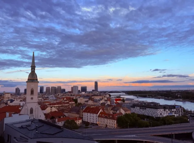 The twilight in Bratislava, the capital city, is truly beautiful.