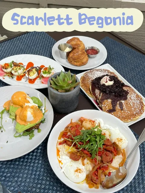 Santa Barbara brunch--Scarlett Begonia