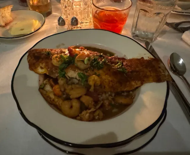 We enjoyed a wonderful dinner before the show at Le Petit Theatre