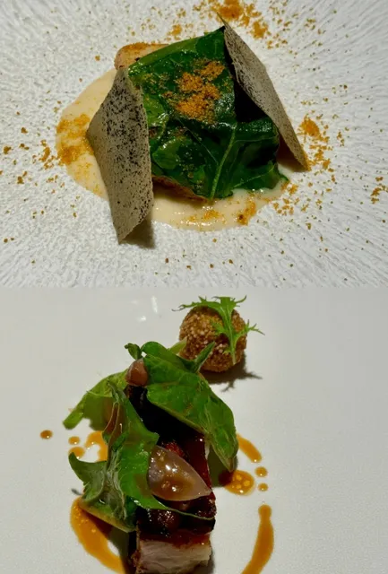 Crispy pork with lasagna is simply divine.